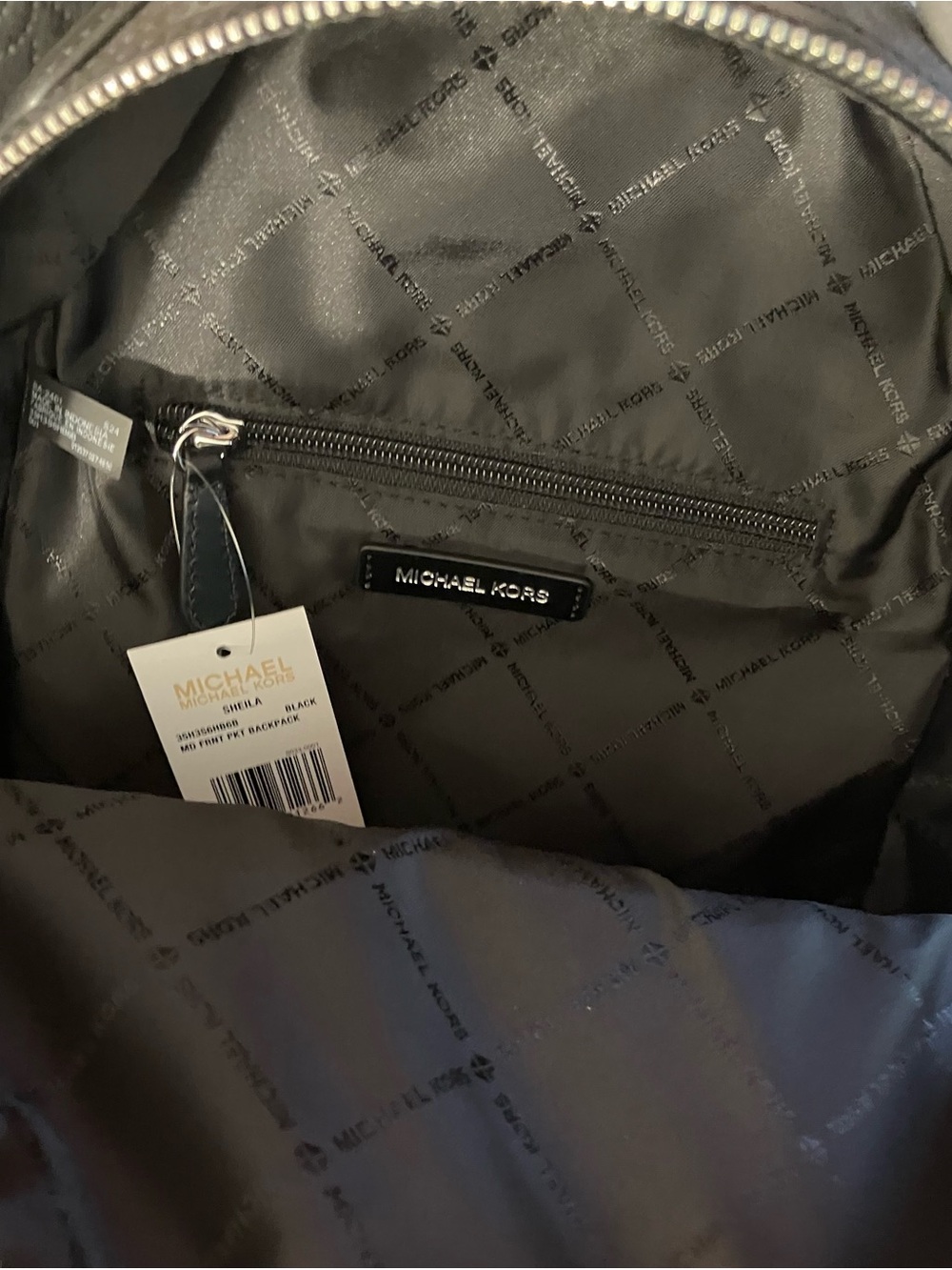 Michael Kors Sheila Signature Logo Backpack Bag - Black - Picture 5 of 7
